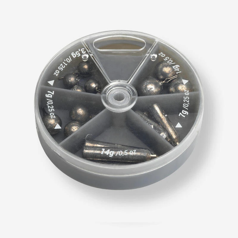 PÊCHE AUX LEURRES BOITE ASSORTIMENT PLOMBS MONTAGE DROP SHOT 3 PÊCHE AUX LEURRES BOITE ASSORTIMENT PLOMBS MONTAGE DROP SHOT