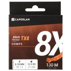 TRESSE PECHE AUX LEURRES TX8 ORANGE 130M -Pechpro Magasin tresse peche aux leurres tx8 orange 130m 2