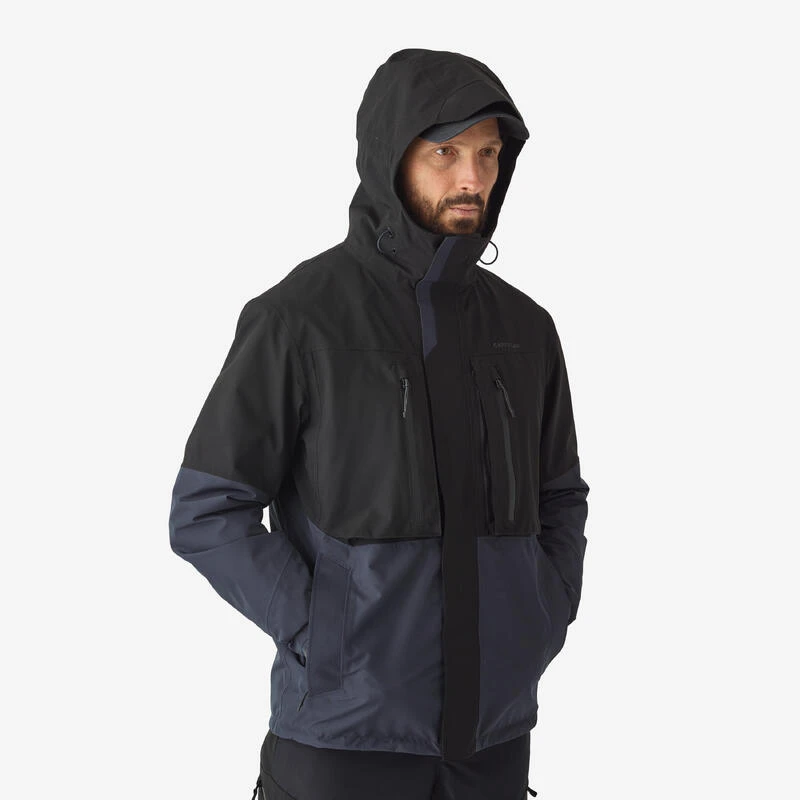 Veste De Pêche Imperméable Homme - FJ 500 WPF Grise Et Noir 4 Veste De Pêche Imperméable Homme - FJ 500 WPF Grise Et Noir – Image 3